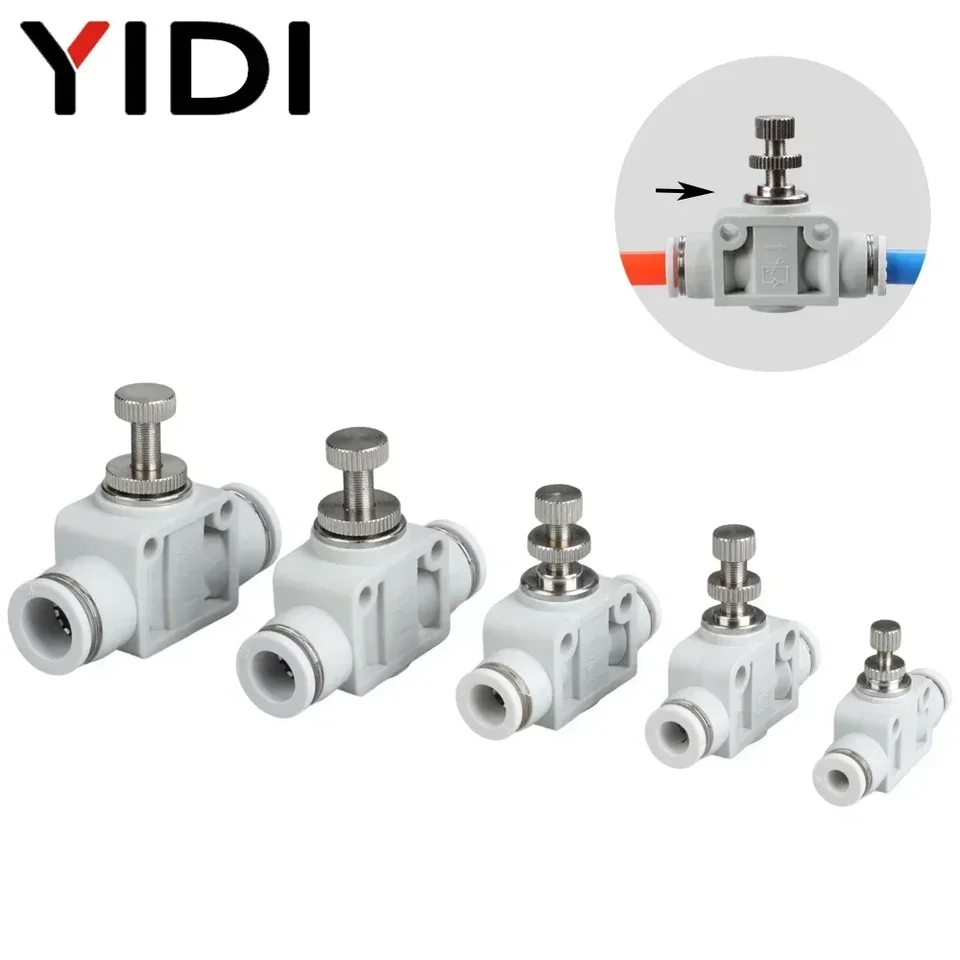 5/10 PCS SA Rýchlosť Adiustačný ventil vzduchová voda Kompresor ovládanie pumpovej hadice pripevnenie rýchleho konektora 4 mm 6 mm 8 mm 10 mm 4 6 8 12