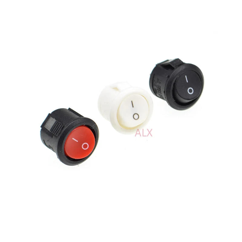 5/10ks 15 mm priemer 16 mm 2pin červená biela čierna čierna okrúhla tlačidlo Spínač zapnutia/vypínania napájacích spínačov 3A/250V 6A/125V