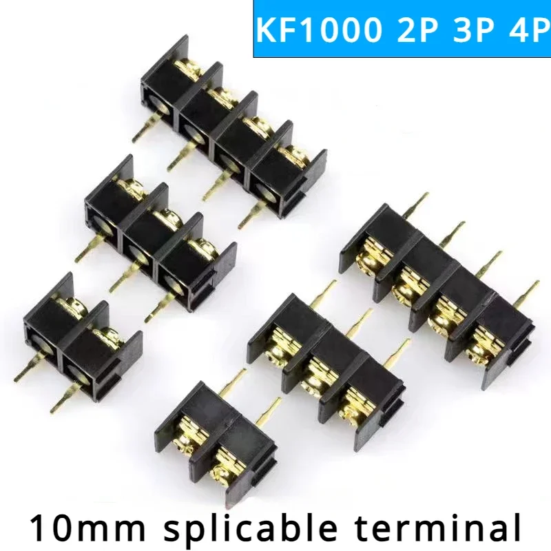5/10ks/kf1000 2p 3p 4p 4p PCB skrutkovací konektor konektora konektora 10 mm KF1000 2/3/4p môže byť zostrihaný