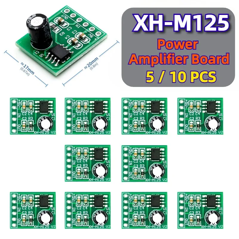 5/10ks Mini XPT8871 Mono Stereo Littium Battery Equape Board XH-M125 6W Sing Machine Modul 3/5V 5W Vstup zvukového výstupu