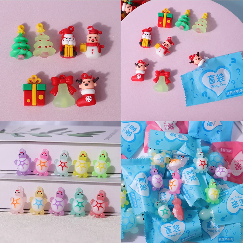 5/10ks Miniatúrne vianočné slepé tašky hračky Mini simulácia Malé darček Darček Darček Darček Roztomilý vianočná taška Doll Ornament
