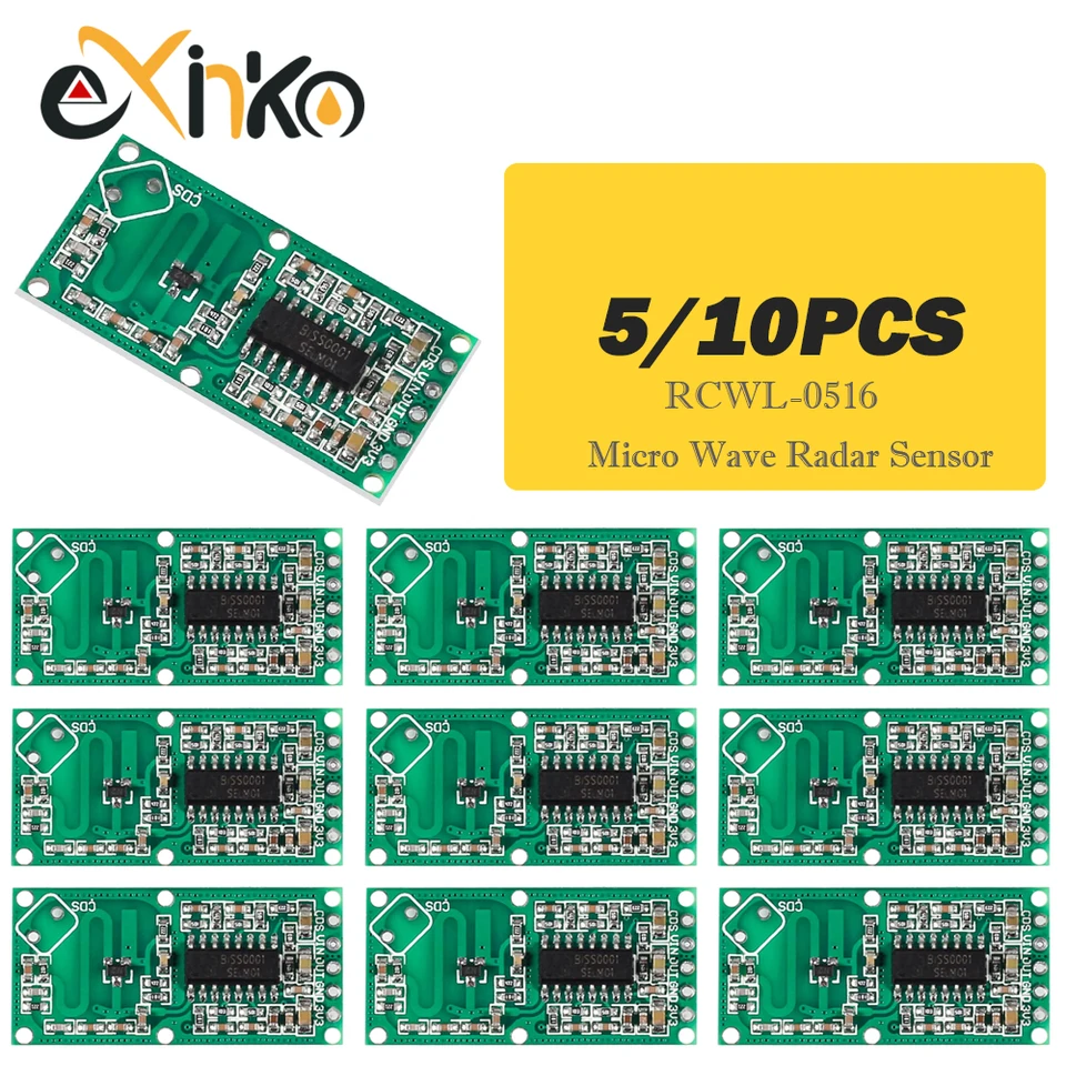 5/10ks RCWL-0516 Mikro vlnová radarová spínačová doska RCWL 0516 Mikrovlnné ľudské telo Indukcia Intelligentný modul Výstup 3.3V 3.3V