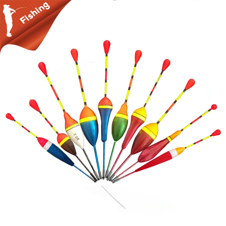 5/10ks rybárske plaváky súprava bóje bobber rybárske ľahké palice plaváky kolíšu veľkosť farebnej bóje pre rybárske doplnky