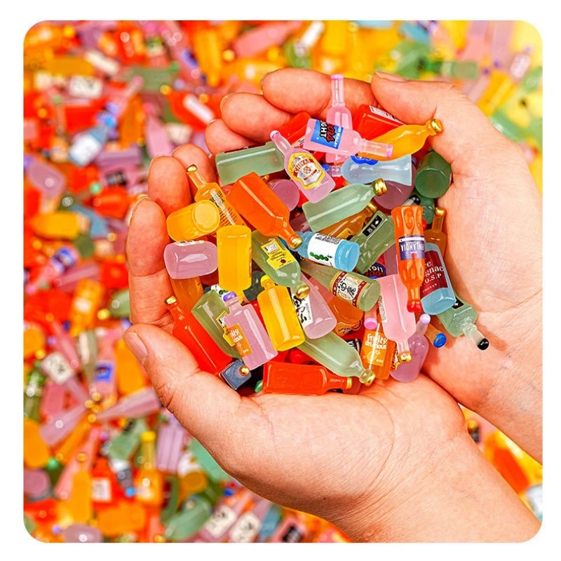 5/10ks zmiešané mini živice simulácie Víno Fľaše Miniatúra pre Doll House Dekoration Dollhouse Kitchen Doplnky