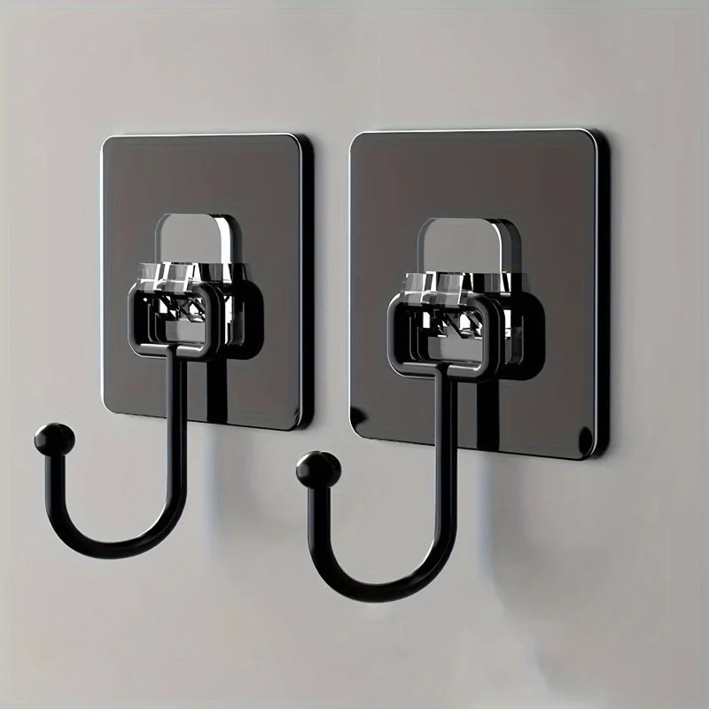 5/10ks čierny matný kúpeľňový háčik viacúčelové trvanlivé kabátové klobúky Háčik Adhesive Punch Free zavesenie Hook Domov Obývacia izba Dodávky