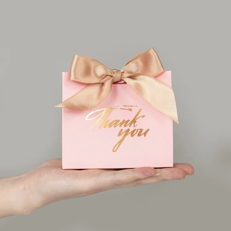 5/10ks Ďakujem Candy Box so stuhou svadobnú láskavosť čokoládu pre hostí pre hostí vianočná bábätká narodeninová oslava dekor