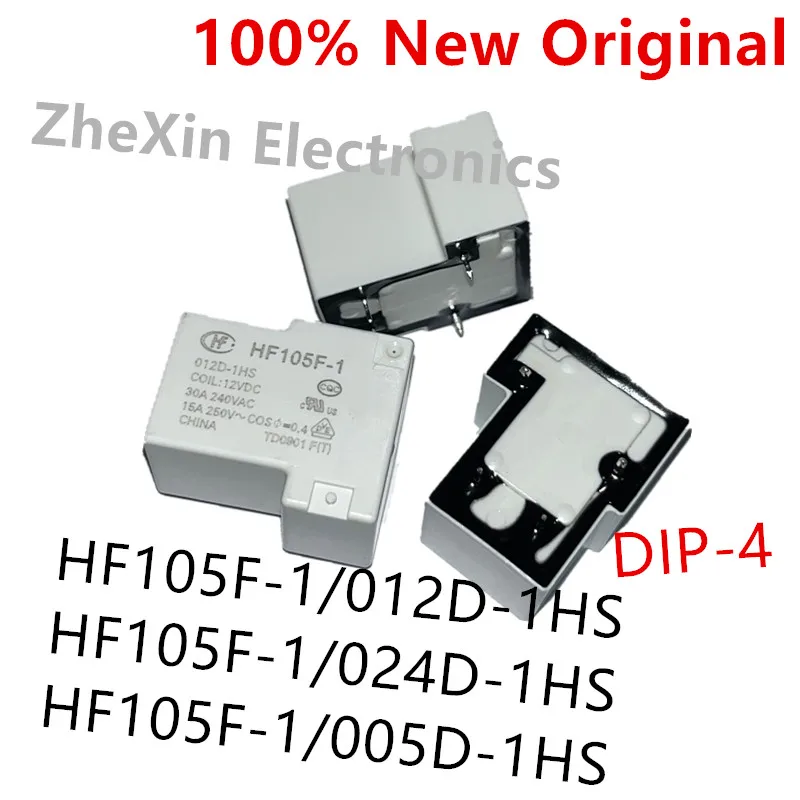 5-10pcs/dávka HF105F-1/024D-1HS 、 HF105F-1/012D-1HS 、 HF105F-1/005D-1HS DIP-4 Nové pôvodné vysoko výkonné relé HF105F-1-024D-1HS