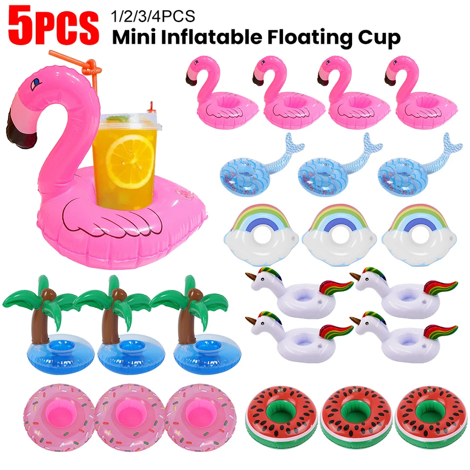 5-1pc plavákový nafukovací nápoj pohárik držiak PVC Plávajúce nápoj pohárik držiak na párty dekorácie bazén Drink drink hračky Drinkware