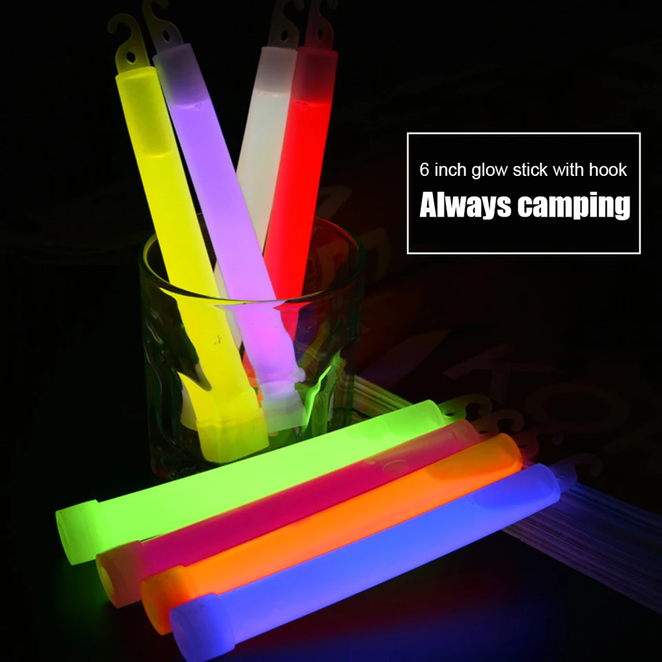 5-1pcs 6-palcové LED žiarové palice Svadobné večierky Light Glow Sticks na vianočné narodeniny svadobné kempingové farebné RGB Glow Sticks