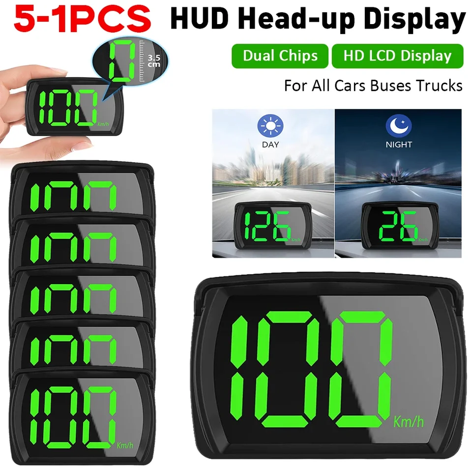 5-1pcs Car HUD hlava nahor Displej automobilu HD LCD displej DISPLE DUUL CHIPS Digitálny meter