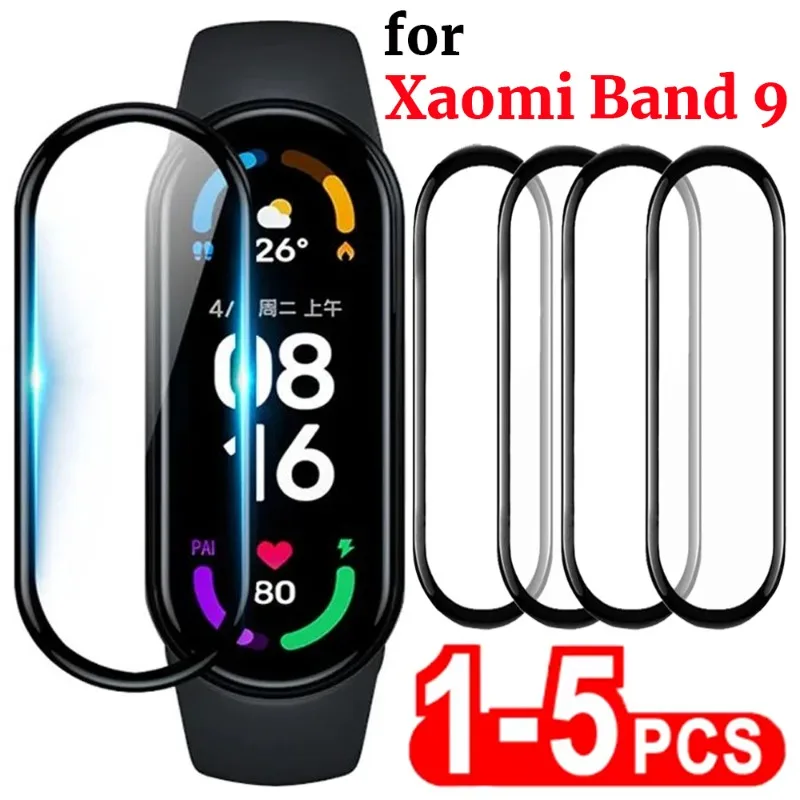 5-1pcs Chránič obrazovky pre Xaomi Mi Band 9 Anti-Scratch Plné pokrytie Ultra-čisté inteligentné hodinky Ochranný film pre MI Band 9