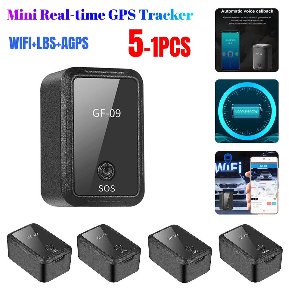 5-1pcs Mini GPS Tracker Real Time Tracking Locator Locator