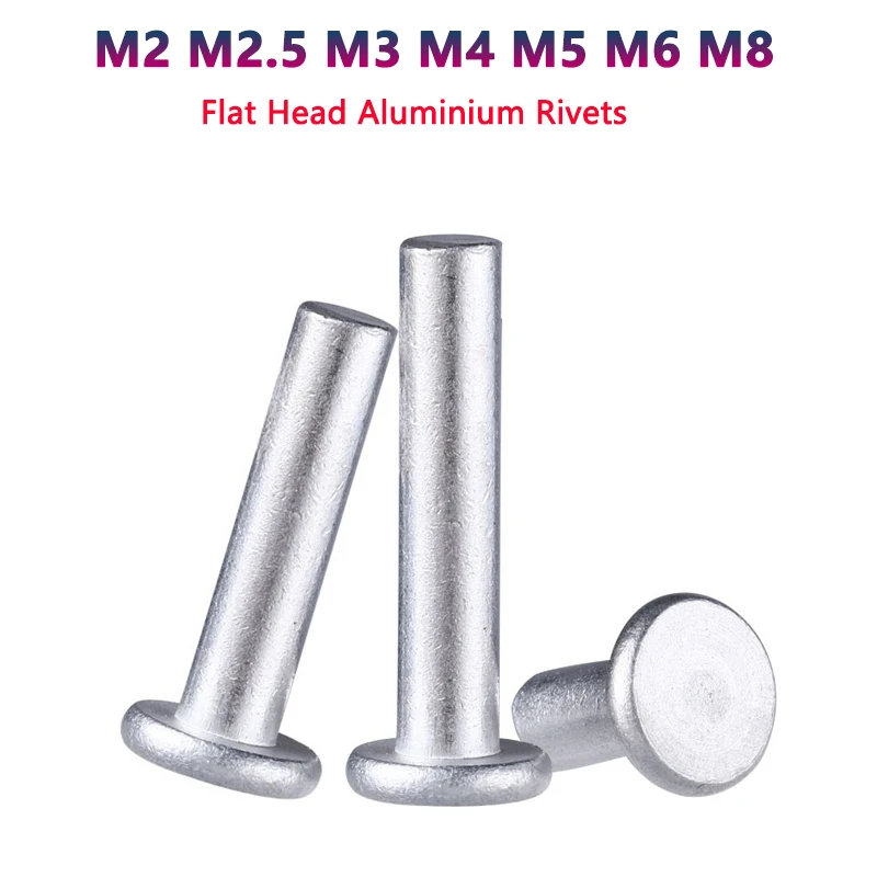 5-200ks ploché hlavy hliníkové nity M2 M2,5 m3 m4 m6 m8 okrúhle pevné nity self-pripojenie knock-on nit-oni nechtovú skrutku GB109