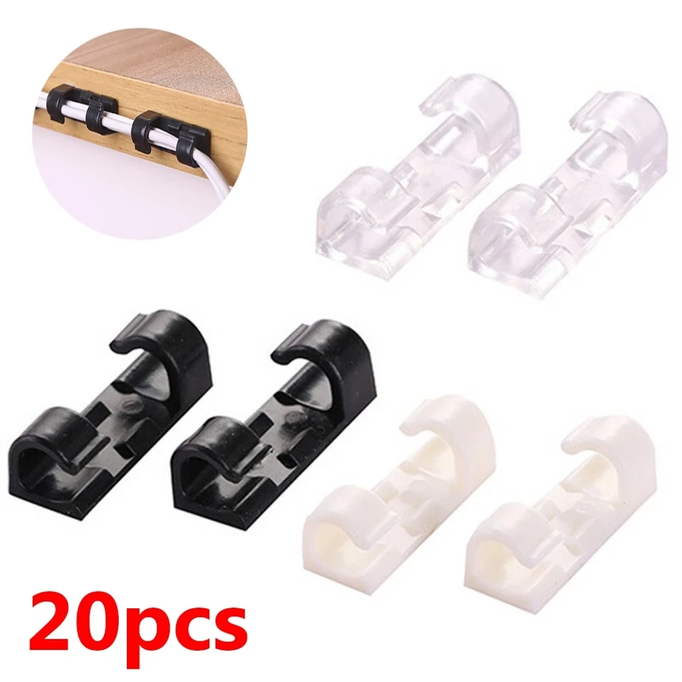 5/20ks organizátor káblových káblov Správa káblov Desktop a držiteľ pracovníka ABS Manažér USB nabíjanie dátovej línie Biely Winder