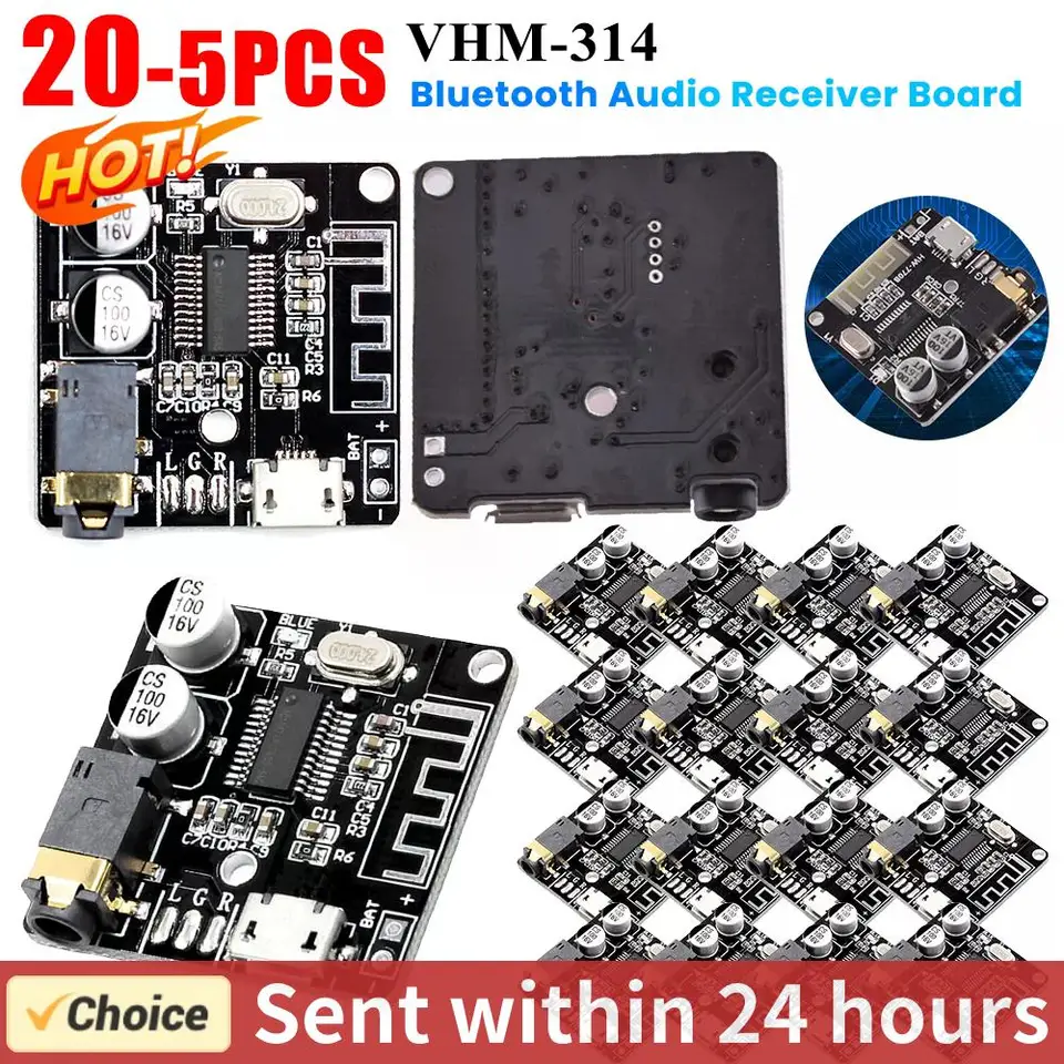 5-20ks VHM-314 DIY DIY pre dosku Bluetooth Audio prijímač 3,7-5V Bluetooth 4.1/5.0 MP3 bezdrôtové stereomodule Dekodér