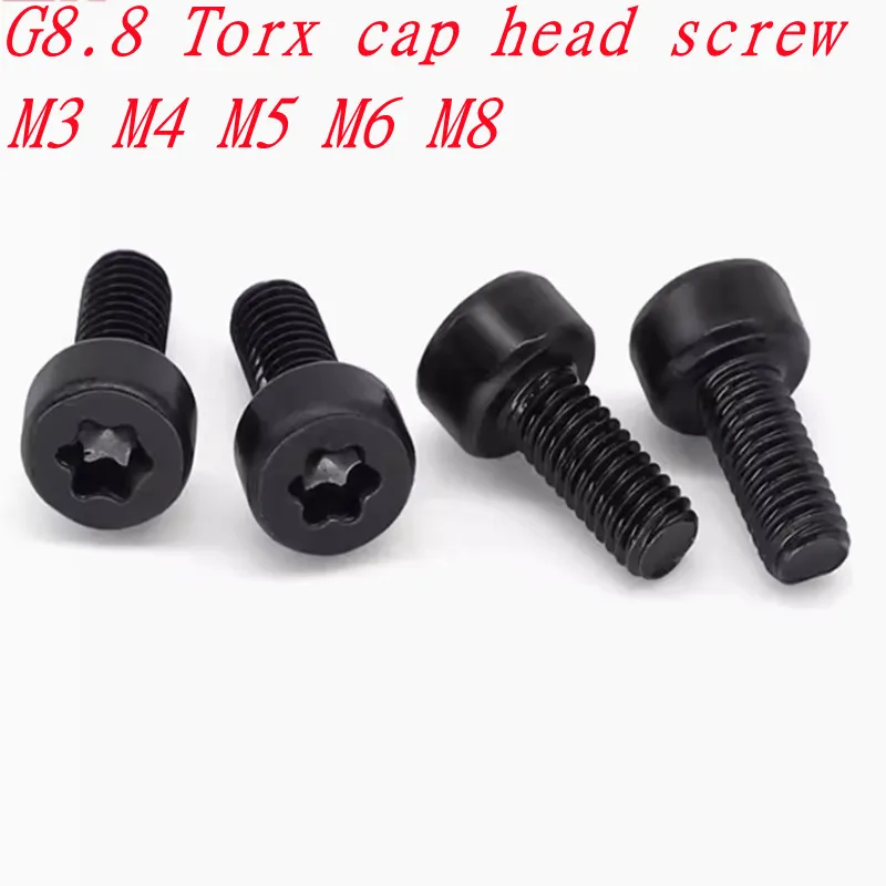 5-20ks/šarža M3 m4 m5 m8 m8 G8,8 Black Torx Cap hlava skrutka skrutky torx skrutka