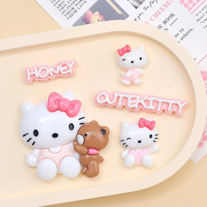 5/2ks roztomilé Sanrio Hello Kitty Cartoon Resin Flatback DIY Kawaii Resin Aždia