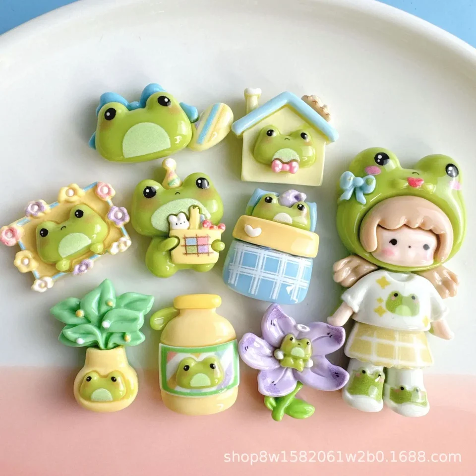5/2ks roztomilé žaba živice Flatback Dodávky DIY Kawaii Revice príslušenstvo remeselné materiály