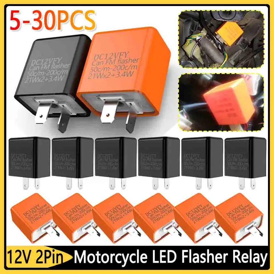 5-30ks 12V LED BLASKER RELE Nastaviteľné indikátor frekvenčného zákruta pre motorové motocle LED svetlá štvorcový bleskový blikač
