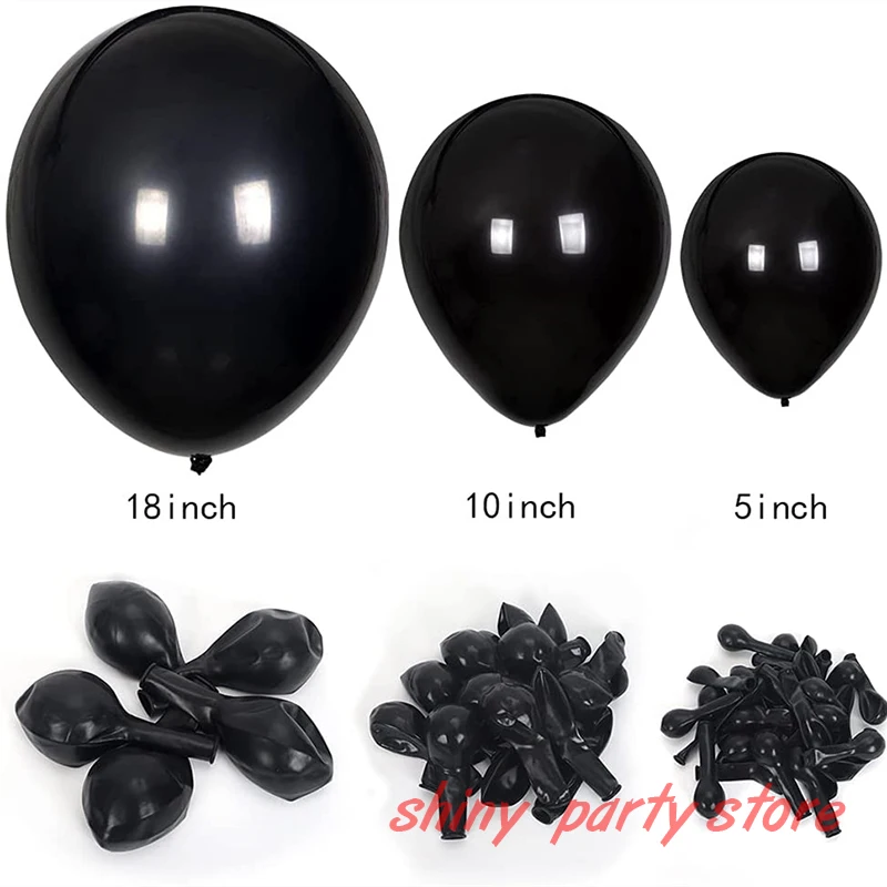 5-36inch Black Latex Balóny Svadobná narodeninová oslava pre bábätká Halloween vianočný balón Arch Dekoratívne balóny na párty