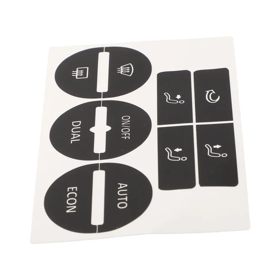 5 5 5 5 5 5 Control Button Outované nálepky na opravu súpravy pre golf MK5 04-08 AC A/C Ovládanie nálepiek na opravu súpravy