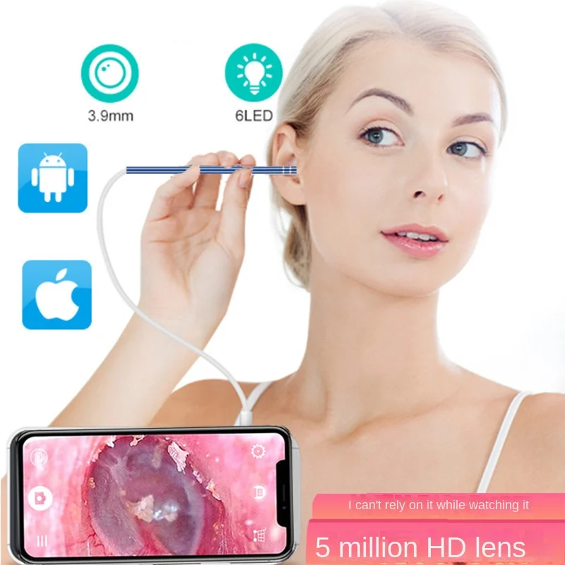 5,5 mm HD Visual Ear Endoscope Fotoaparát 3in1 USB Otoscope Ear Vosk Čistá perorálna inšpekčná inšpekcia Mini fotoaparáty pre počítač s Androidom