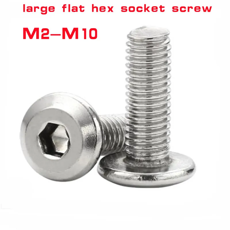5/50 pc m2 m2,5 m3 m4 m5 m6 m8 M10 304 Nerezová oceľ Veľká plochá hexová objímka Allen hlava nábytok Nivet skrutk