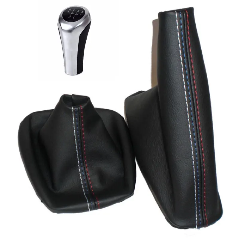 5 6 -rýchlostný manuálny gombík MT Gear Shift Shift so skutočnou koženou ručnou brzdou Gaiter Shift Boot pre BMW 3 Series E36 E46 M3