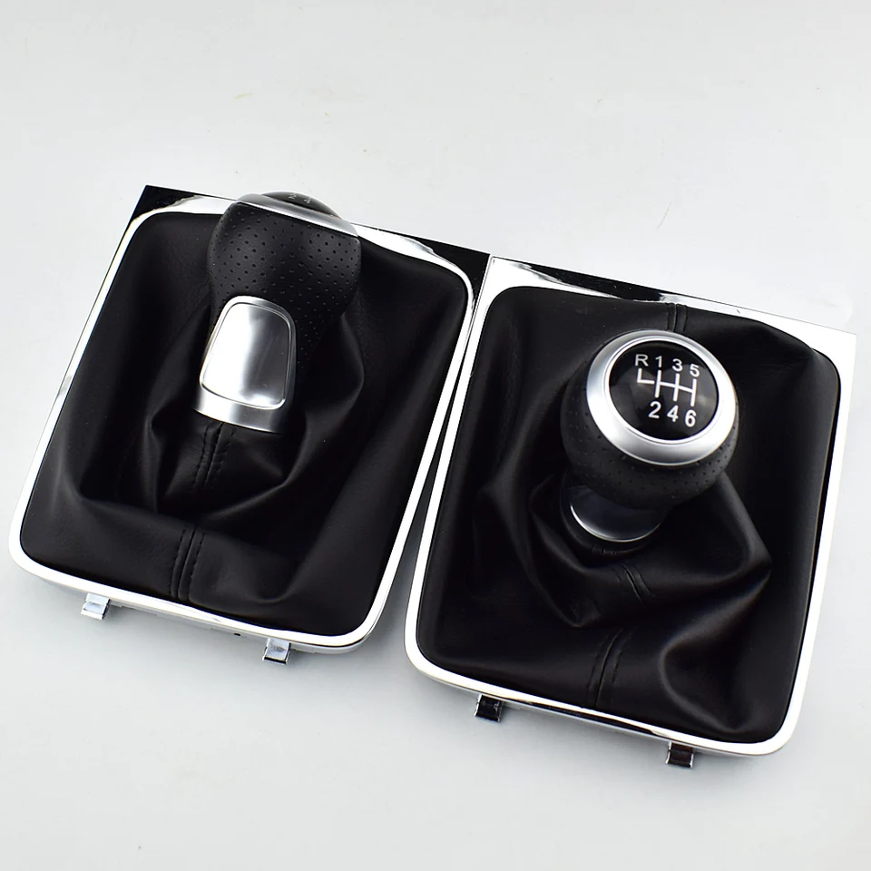 5 6 Speed ​​Gear Head Black Shift Gomb Gomb Gomb Gomb Boot Gaiter Rám pre Volkswagen Vw Passat B6