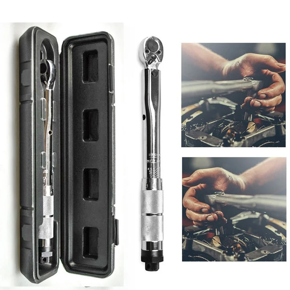 5-60n.m momentový kľúč 3/8 palca Oversable Ratchet Key Square Drive Ratchet Socket Spanner Precízne predvolené automatické opravy nástrojov