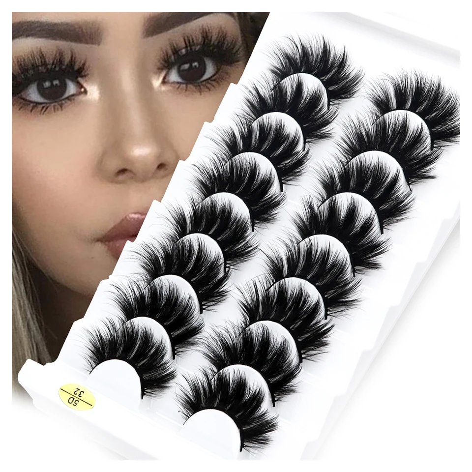 5/7/8 páry 3D Mink riasy, mäkké nadýchané prírodné falošné mihalnice ， individuálne predĺženie mihalníc, veľkoobchodné náradie v make -upu
