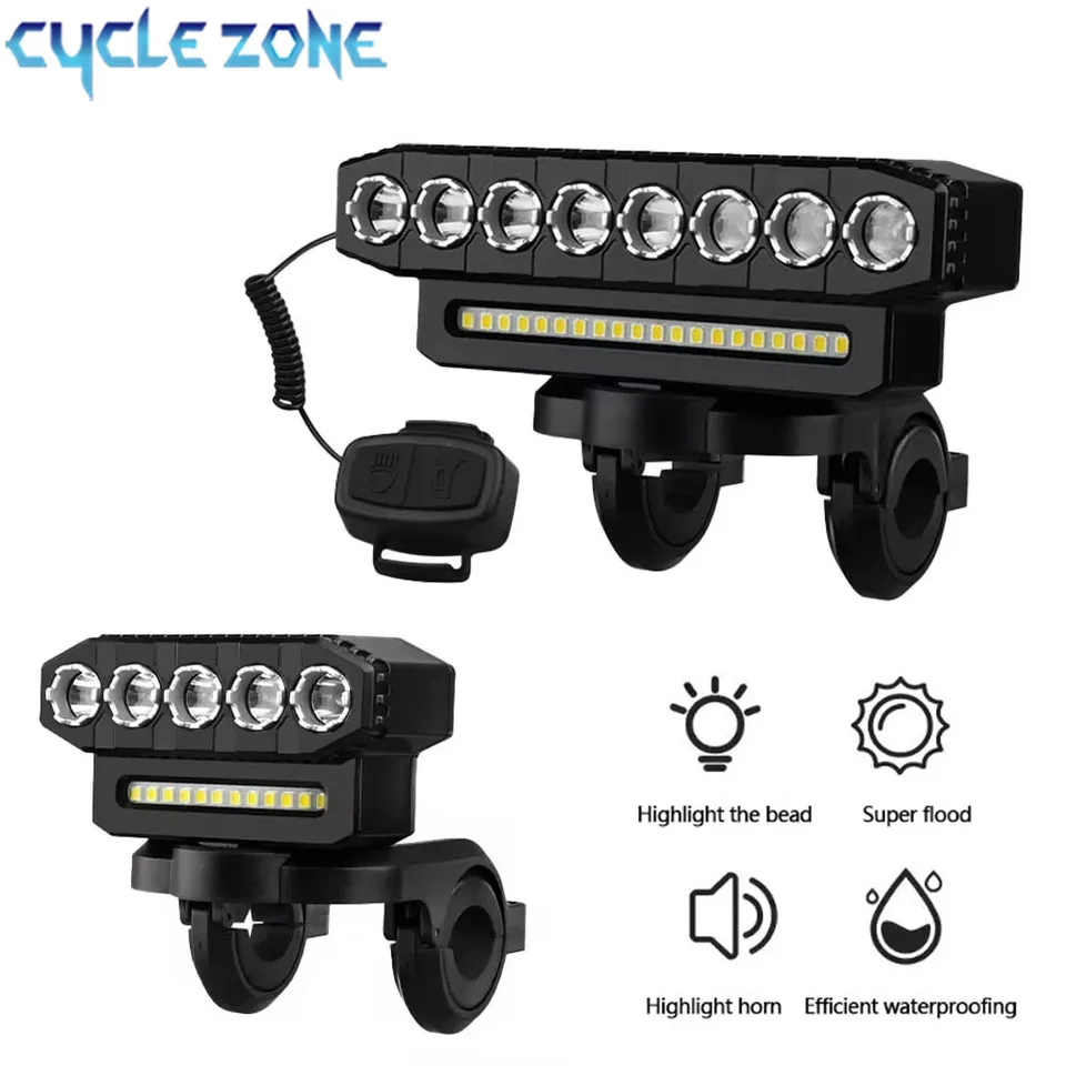 5/8 LED bicykel predné svetlo USB Nabíjateľné 130 dB cyklistického bicykla Easy -inštalovateľné