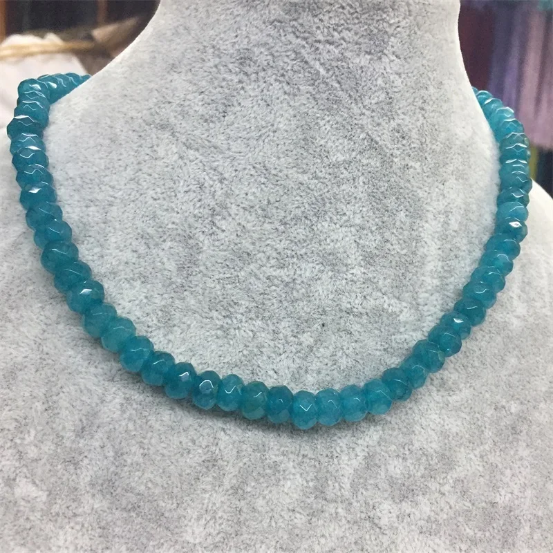 5*8 mm faceted akvarínový vinobranie prírodný kameň Jade šperky ušľachtilý elegantný rubíny korálkové reťazové reťazce náhrdelník Collier