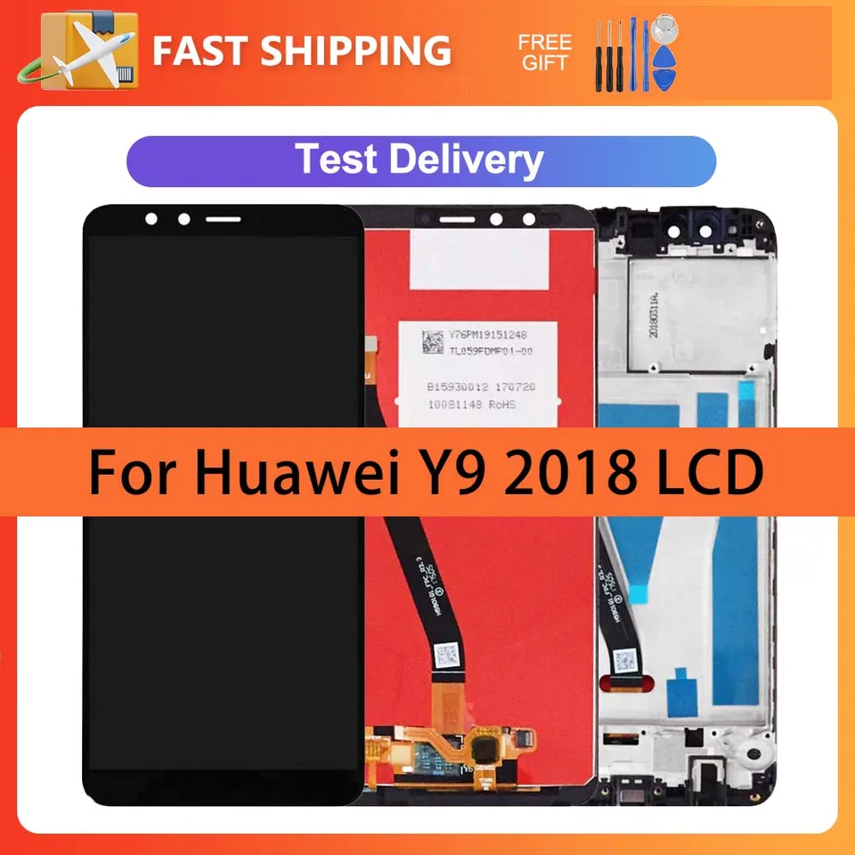 5.93 '' Displej pre Huawei Y9 2018 LCD Digitalizátor dotykovej obrazovky s rámom pre Huawei Y9 2018/Vychutnajte si 8 plus LCD