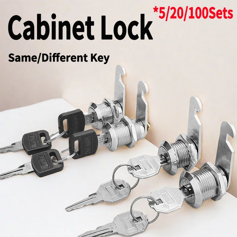 5-balenie obojstranné kľúče kľúča Cam Cam Lock Set, zabezpečená poštová schránka, zásuvka súborov a priehradkové zámky s priemerom valca 16 mm až 35 mm