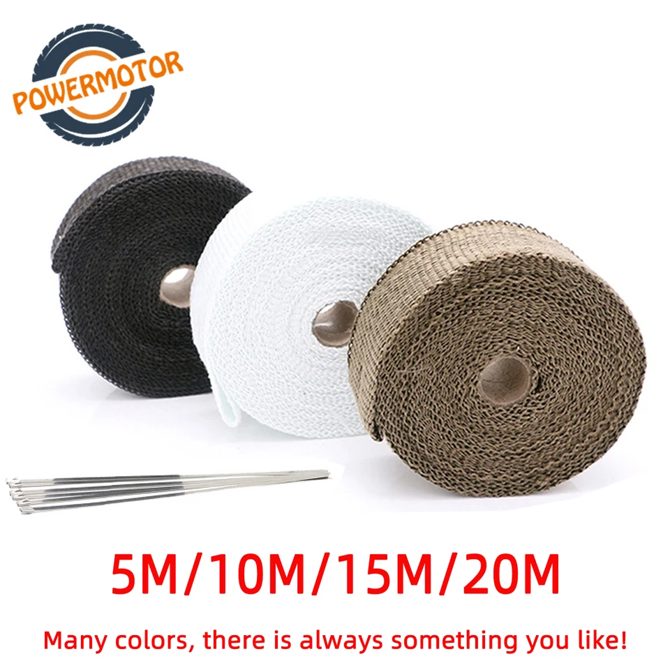 5 cm*5 m 10m 15m 20m 20 m motocyklové výfukové zábal Tepelnú výfuku pre tepelnú pásky pre motocykle lakol s tepelným štítom s nerezou s nehrdzavejom