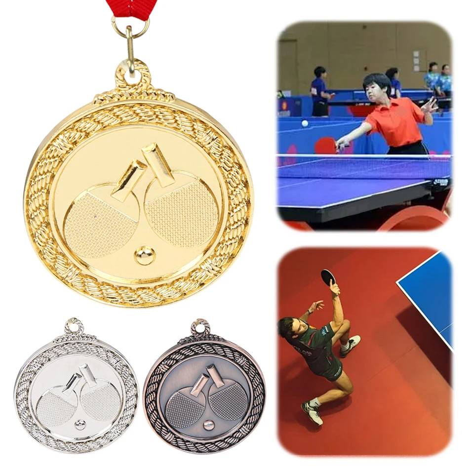5 cm ping pong Medal Table Tennis Award Medails Gold/Silver/Bronze Medal Metal Víťaz Medaily za maratónske loptové hry