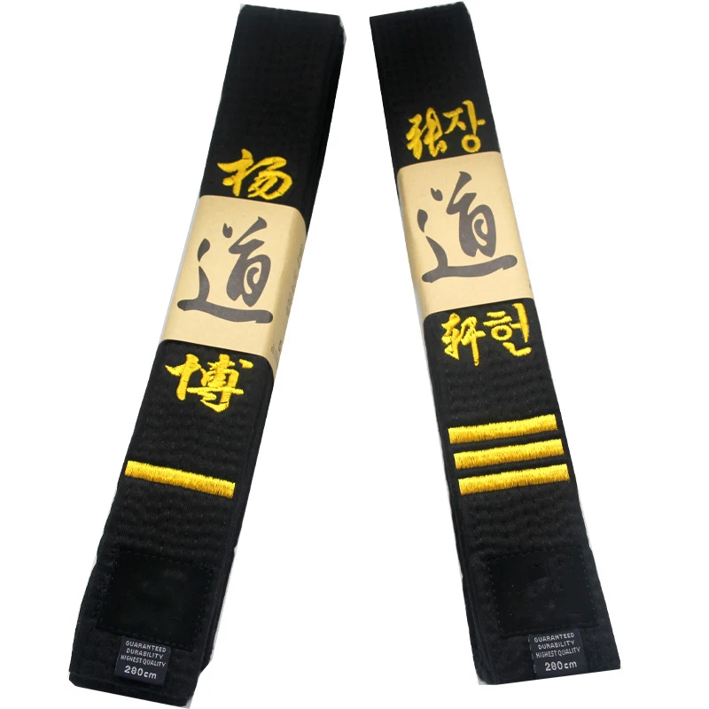 5 cm šírka prispôsobiteľná taekwondo čierny pás WTF ITF 1,8 m-3,2 m karate čierny pás Vyšíva