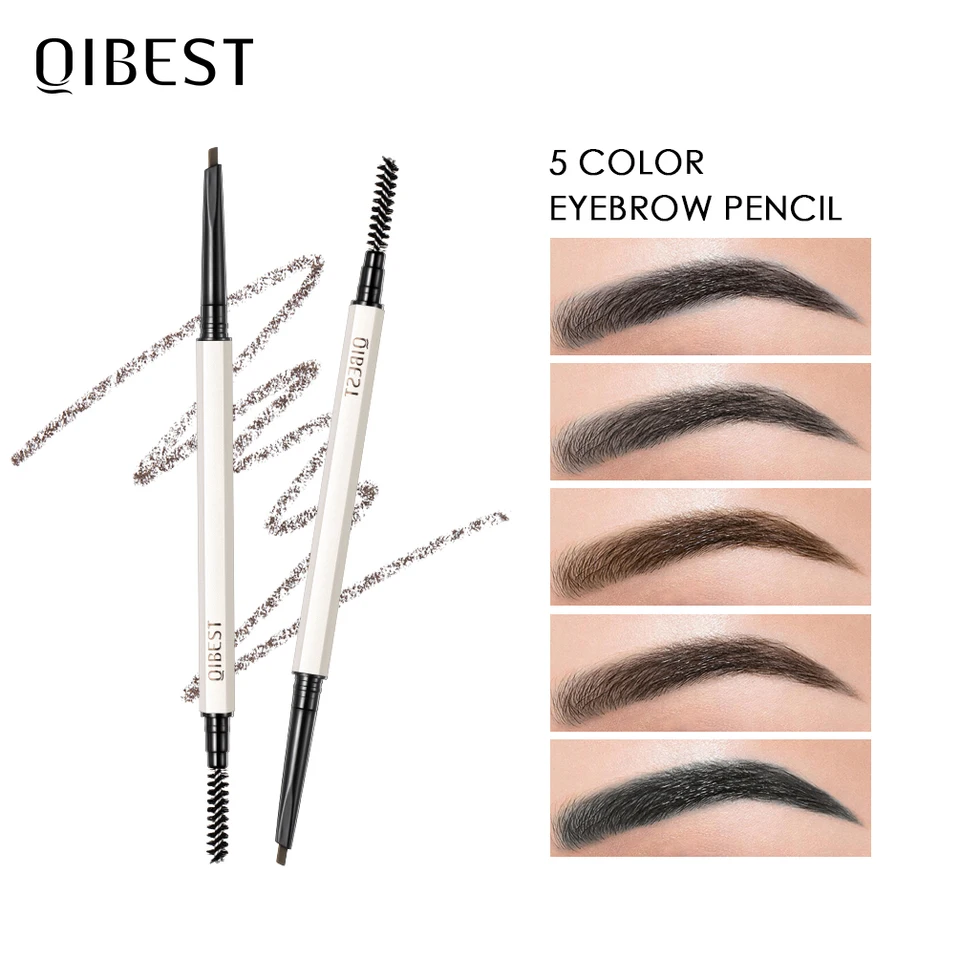 5 farieb ultra jemné trojuholník obočie ceruzka Presná obočie definované dlhotrvajúce nepremokavé vodotesné hnedé očné obočie odtieň ženské make -up nástroje