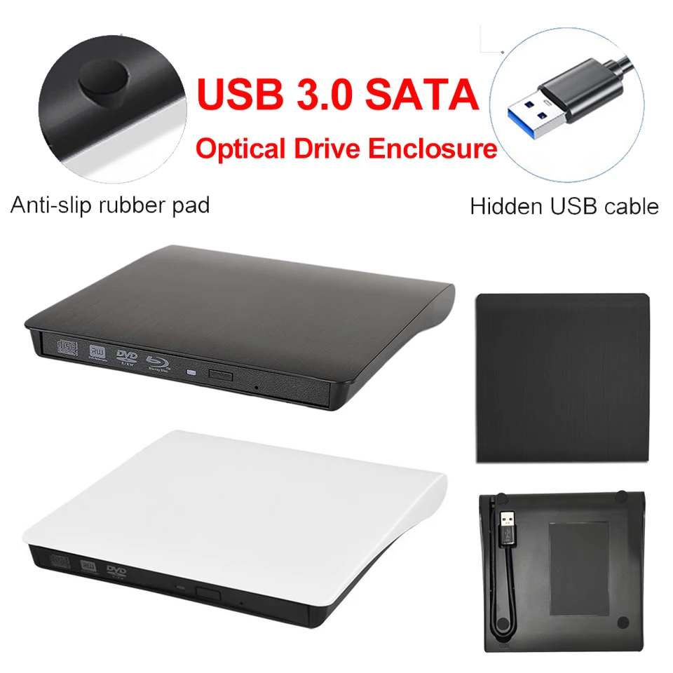 5 Gbps 12,7 mm USB 3.0 DVD Drive Externé optické jednotky Cory Case DVD CD-ROM RW Player pre prenosný počítač prenosný počítač s notebookom