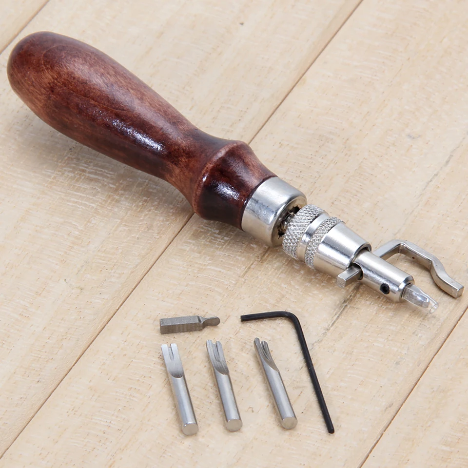 5 In1 DIY Pro Stitching Groover Ručne vyrábaný hrand Press Kit kožená remeslá nastaviteľná profesionálna multifunkčná záhybová kožená kožená náradie