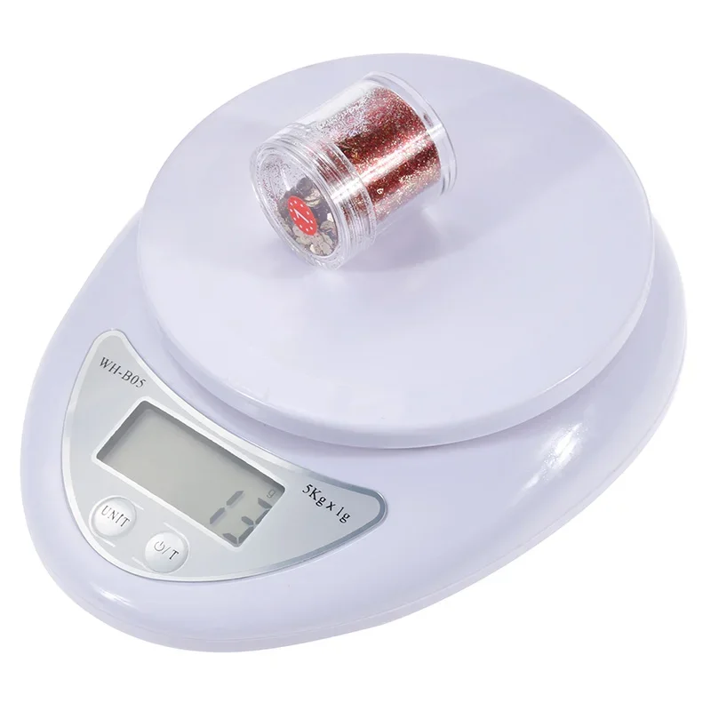 5 kg/1g prenosná digitálna stupnica LED elektronické stupnice Poštové jedlo merajúce kuchyňu LED elektronické váhy