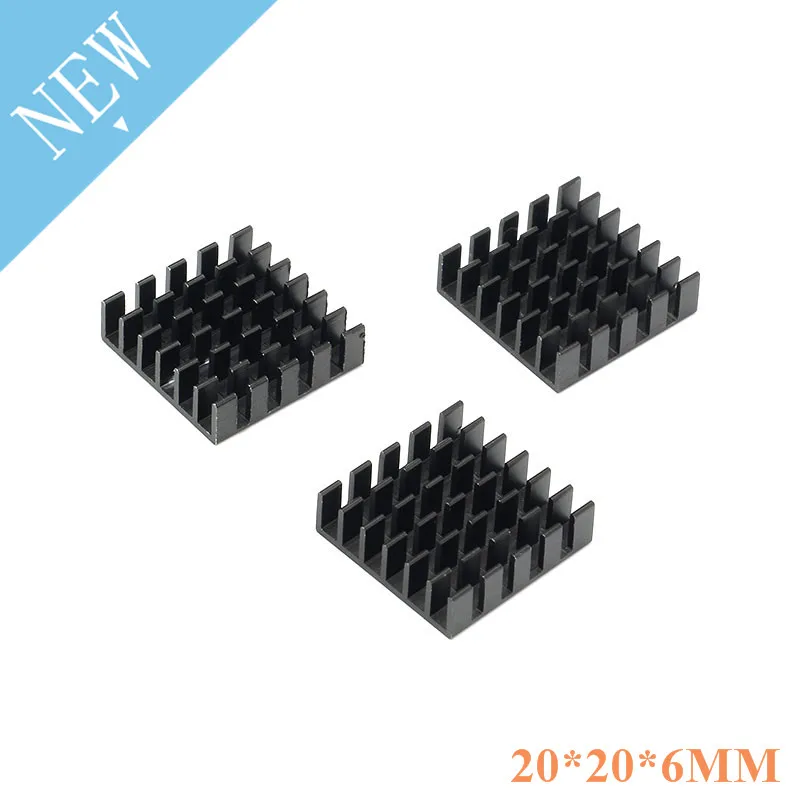 5 ks 20*20*6 mm chladiaci chladič chladiča Hliníkový chladič chladiča pre čip, LED, Tranzistor IC, modul PBC 20x20x6mm