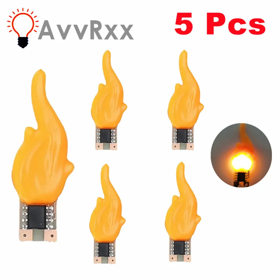 5 ks 3V sviečky Flash Edison Flame LED vlákno LED COB 2200K Diode Light Birthday Party Ozdob