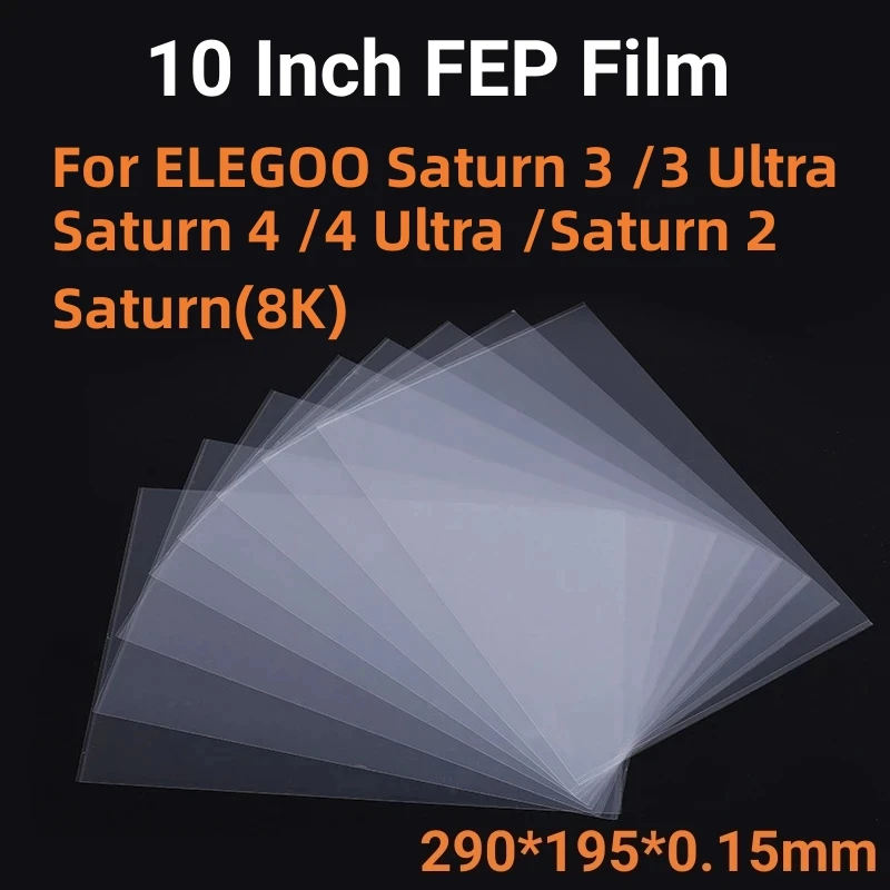 5 ks FEP Film 10 palcov 290x195x0,15 mm pre Elegoo Saturn 3 Series Saturn 4 Series Saturn 2 UV živice 3D tlačiarne FEP Release Films