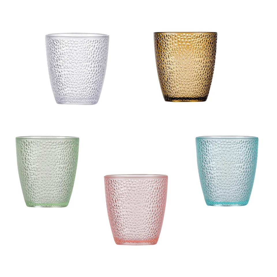 5 ks Glass Party Pivné hrnčeky hrnčeky číry pohárik s rukoväťou akrylové stohovateľné okuliare piknik