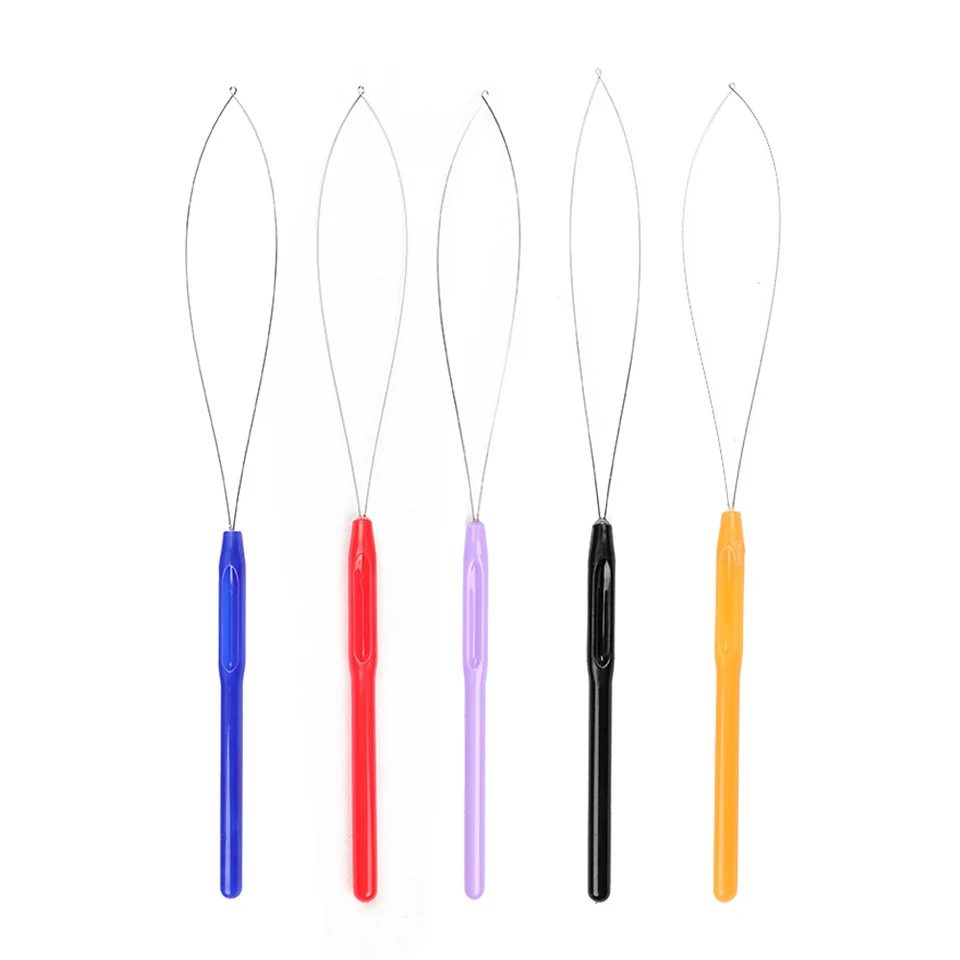 5 ks Hair predlžovacia slučka Loop Nehter Nadoláč na ťahanie Hook Hook a korálky Záver Nástroj pre vlasy pre predlžovanie vlasov alebo peria