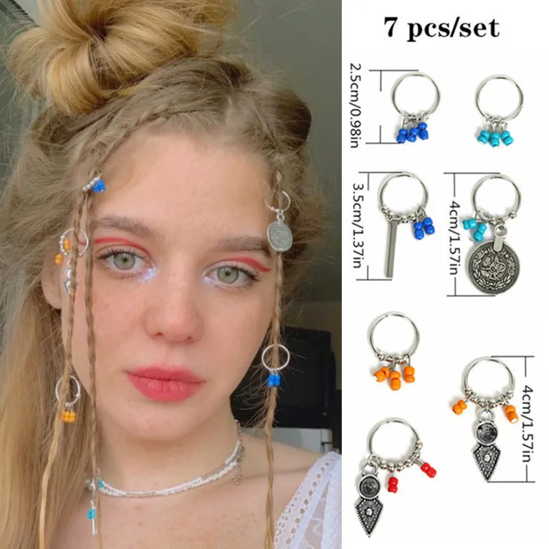 5 ks Hair Ring Braid Dreadlocks Bead Golden Star Peacock Pendant Hair Cuffs Dread Tube Charm Dreadlocks Doplnky Nástroje