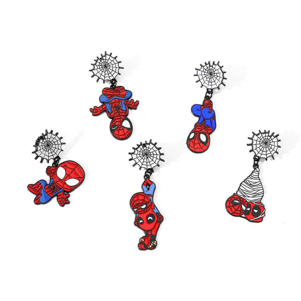 5 ks osobnostný film brošňa módne Spider-Man Smlene Pin Batoh Clothing Jewelry Metal Badge Accessories Darček pre priateľa