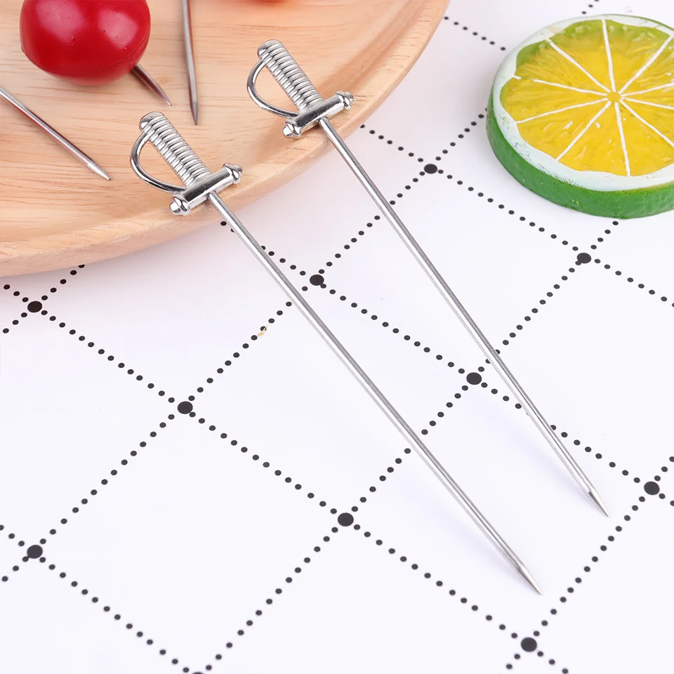 5 ks ovocné koktaily Escargot Stirs Picks for Party Salad Forks Opätovne použiteľný dezert z nehrdzavejúcej ocele